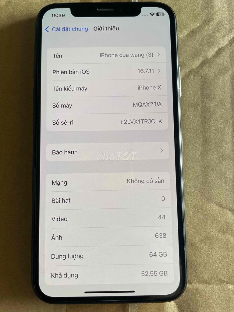 iphone X 64g quốc tế. Mua bán Điện thoại tại Huyện Tân Phú Đồng Nai được đăng bởi Wang Andy hình 1