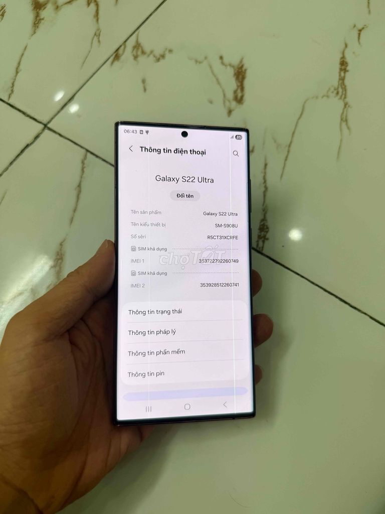 Bán Samsung S22Ultra zin kẻ màn nhẹ khá đẹp. Mua bán Điện thoại tại Quận Hà Đông Hà Nội được đăng bởi Mạnh Mobile hình 1