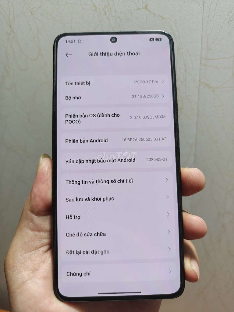 POCO X7 Pro 256GB Đen. Mua bán Điện thoại tại Thành phố Nam Định Nam Định được đăng bởi Thiên Trường mobile hình 1