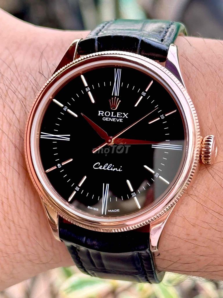 Rolex Cellini Black 50505 rose gold 18k