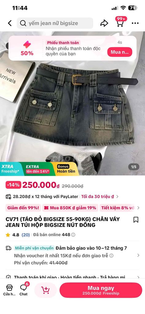 Chân váy jean Nữ Bigsize Xanh. Mua bán Quần áo tại Quận Cái Răng Cần Thơ được đăng bởi Tên chưa cung cấp hình 1