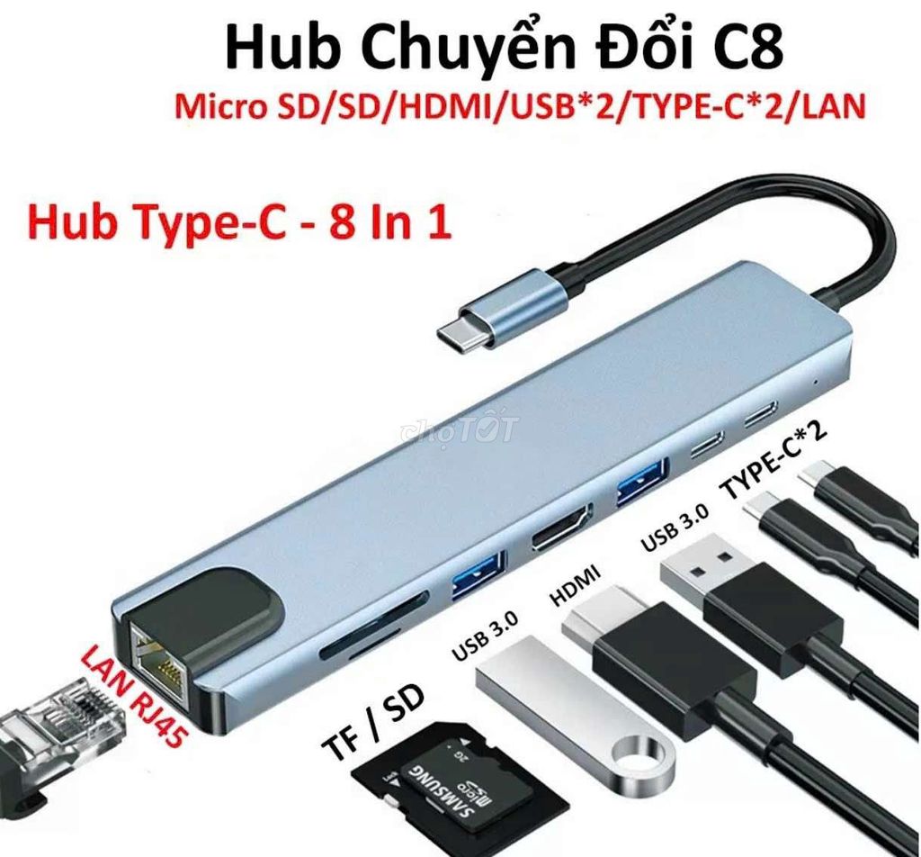 🧲 HUB USB TYPE C CHO ĐIỆN THOẠI VÀ MÁY TÍNH