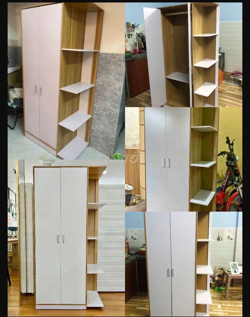 Tủ quần áo gỗ MDF kệ bên 799k. Mua bán Tủ, kệ gia đình tại Quận Thanh Khê Đà Nẵng được đăng bởi Gia Dụng Thủy Lê hình 1