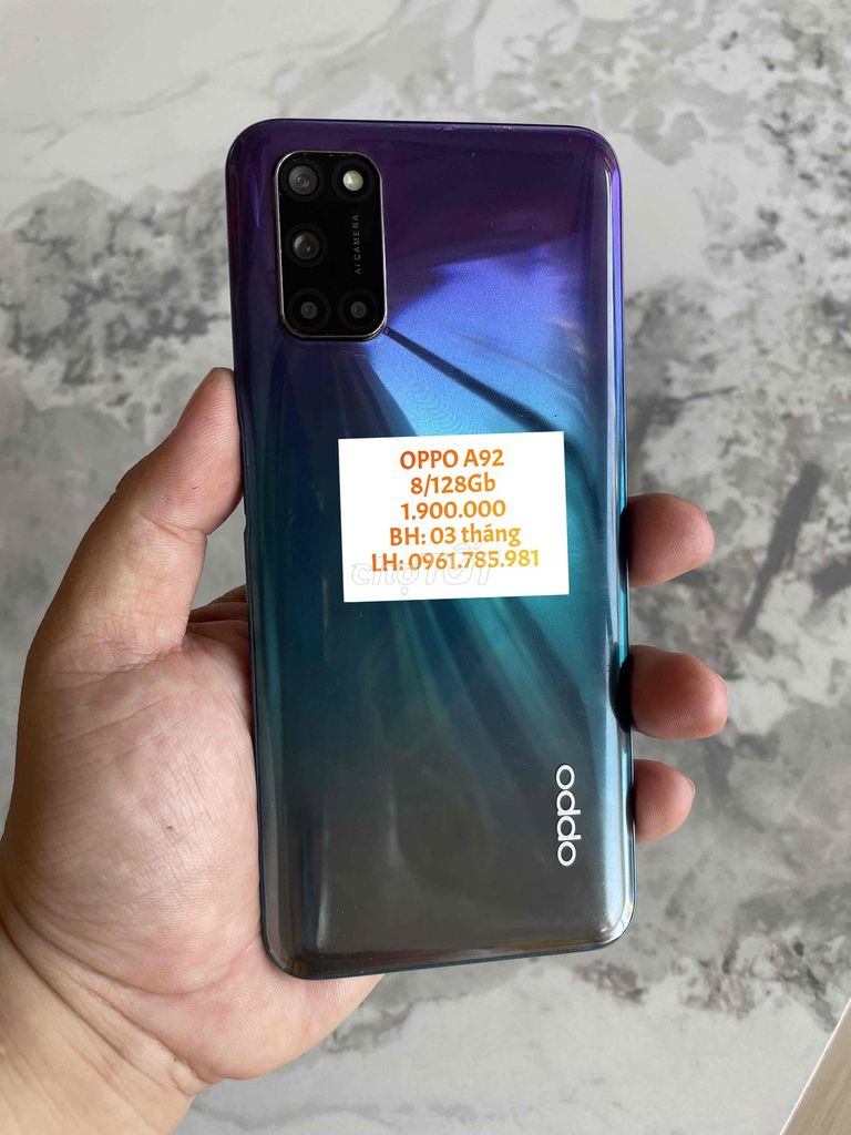 OPPO A92 8/128GB like new. Mua bán Điện thoại tại Huyện Châu Thành Bến Tre được đăng bởi Minh Trí hình 1