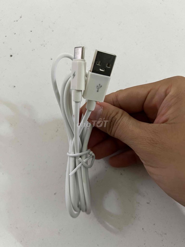 Cáp sạc USB-C 1m 3A Trắng. Mua bán Phụ kiện (Màn hình, Chuột...) tại Quận Bình Tân Tp Hồ Chí Minh được đăng bởi thanh lý  hình 1