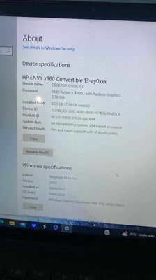 Cần bán laptop HP envy x360 convertible 13-ay0xx
