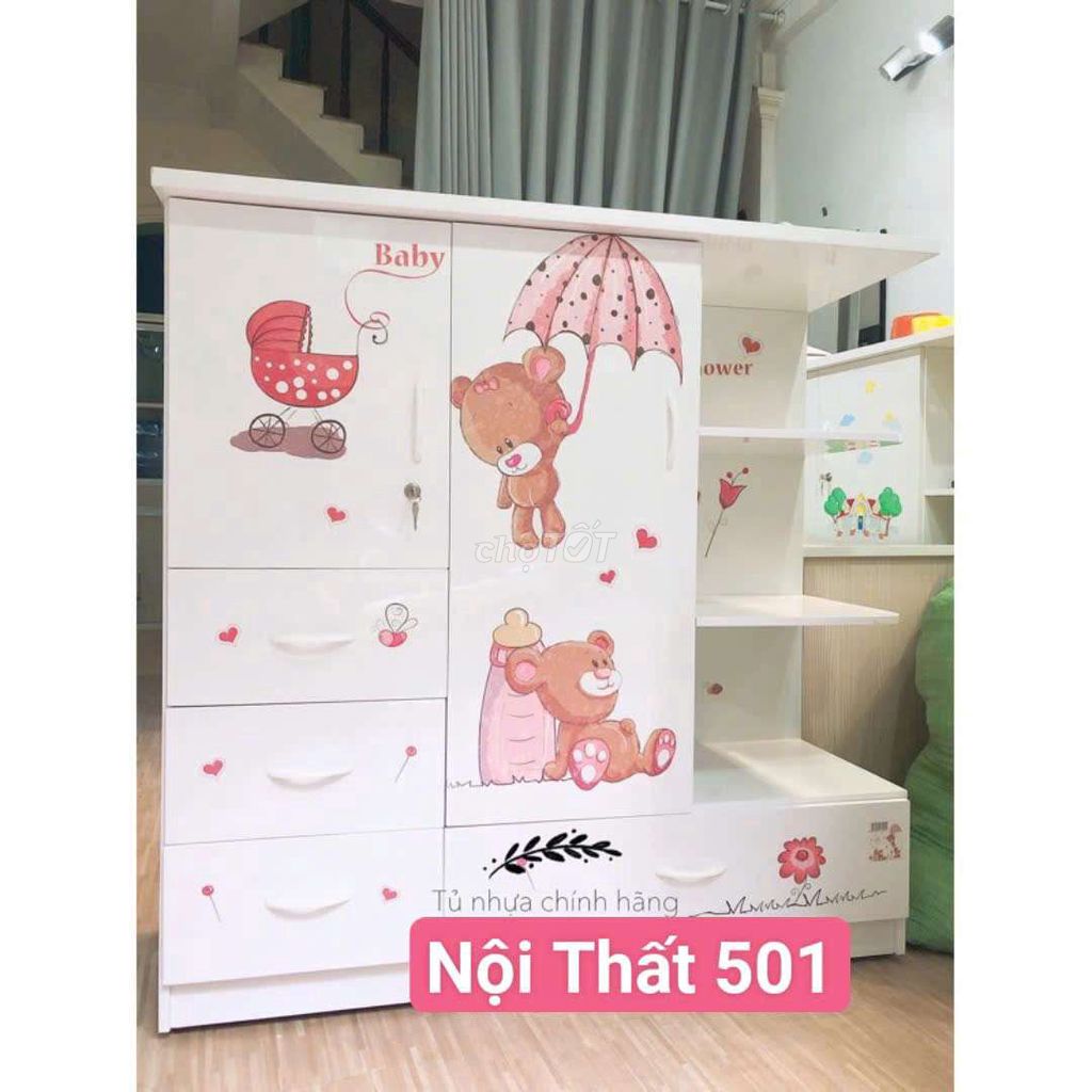 Tủ nhựa Đài Loan kt 1m25x1m25x45. Freeship 0đ