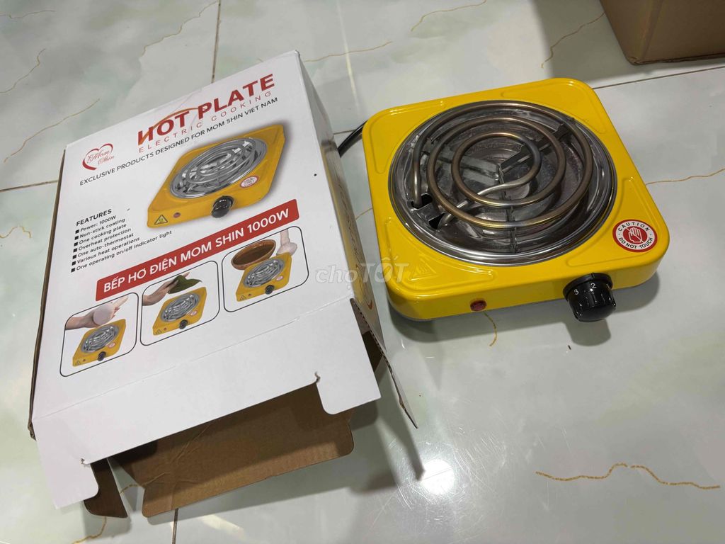 Bếp điện mini Mom Shin Vàng 1000W sau sinh. Mua bán Bếp, lò, đồ điện nhà bếp tại Quận 6 Tp Hồ Chí Minh được đăng bởi Phượng  hình 1