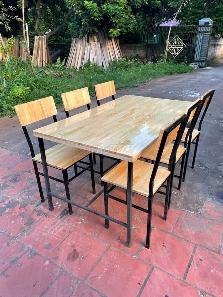 BỘ BÀN GHẾ QUÁN ĂN, NHÀ HÀNG - GHẾ DỰA 4/6/8 GHẾ. Mua bán Bàn ghế tại Huyện Bình Chánh Tp Hồ Chí Minh được đăng bởi An Nguyễn hình 1