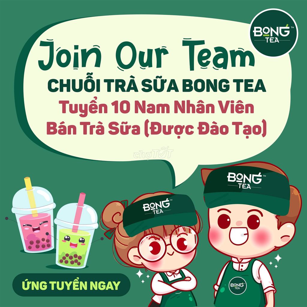 Tuyển Nam nhân viên bán trà sữa