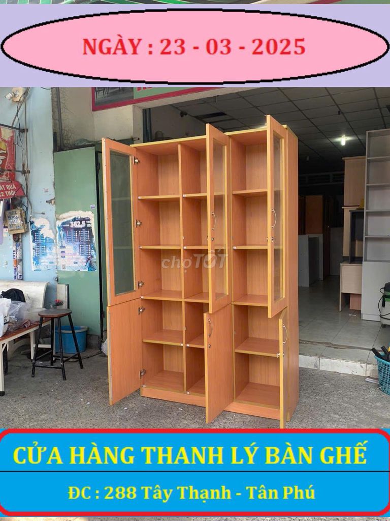 TỦ GỔ VĂN PHÒNG 6 CÁNH 1M2