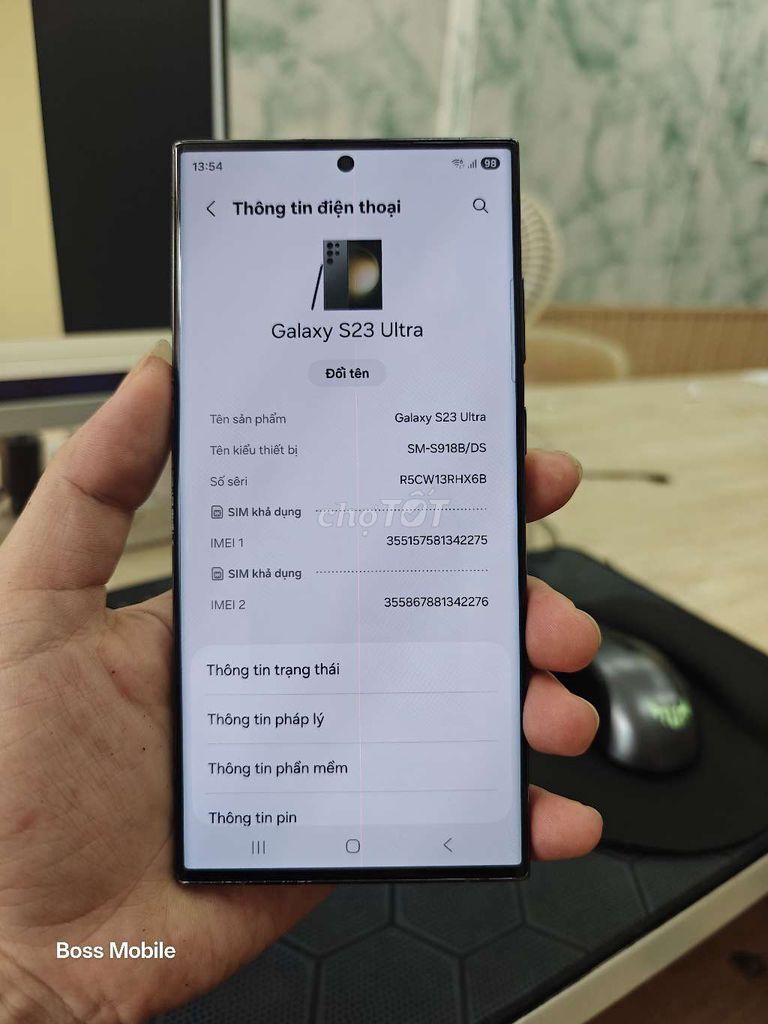 Samsung Galaxy S23 Ultra chính hãng zin all. Mua bán Điện thoại tại Quận Hai Bà Trưng Hà Nội được đăng bởi Boss Mobile hình 1