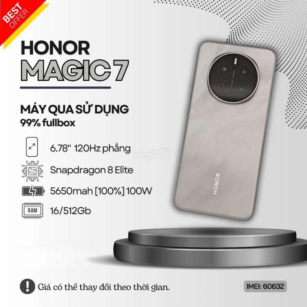 🔥HONOR MAGIC 7 MÀU SIÊU ĐẸP 16/512 FULLBOX