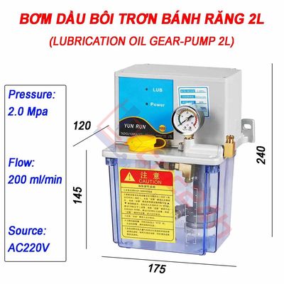 BƠM DẦU BÔI TRƠN BÁNH RĂNG – 220V – CHO MÁY CNC. Mua bán Đồ chuyên dụng, Giống nuôi trồng tại Quận Bình Tân Tp Hồ Chí Minh được đăng bởi CNCVIET