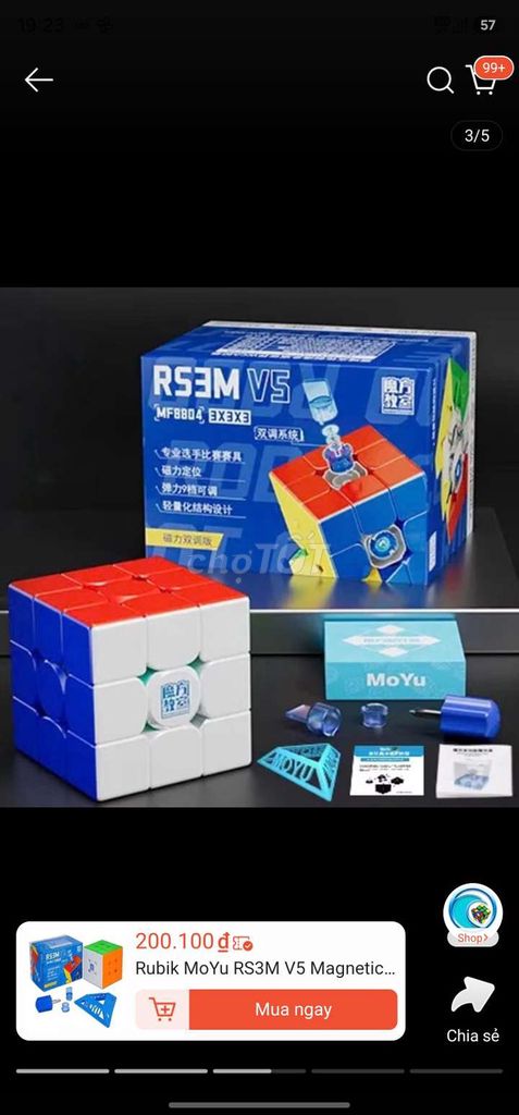 Rubik MoYu RS3M V5 Nam châm Đa sắc