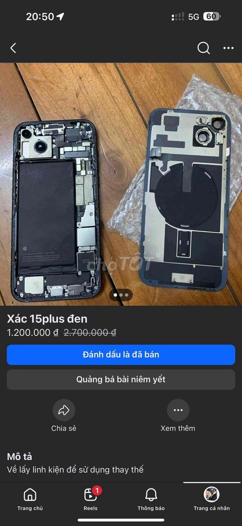 Apple iPhone 15 Plus Đen Hỏng main. Mua bán Điện thoại tại Thành phố Phúc Yên Vĩnh Phúc được đăng bởi Tuấn Giang hình 1