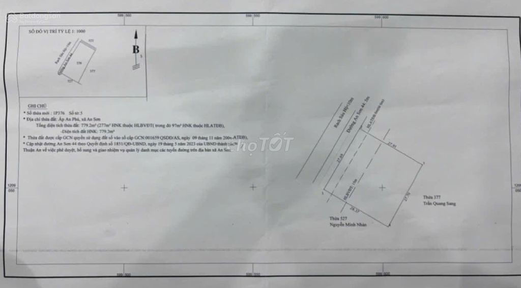 Bán đất biệt thự vườn An Sơn siêu mát. Mặt tiền 29m, giá 7,7tr/m2