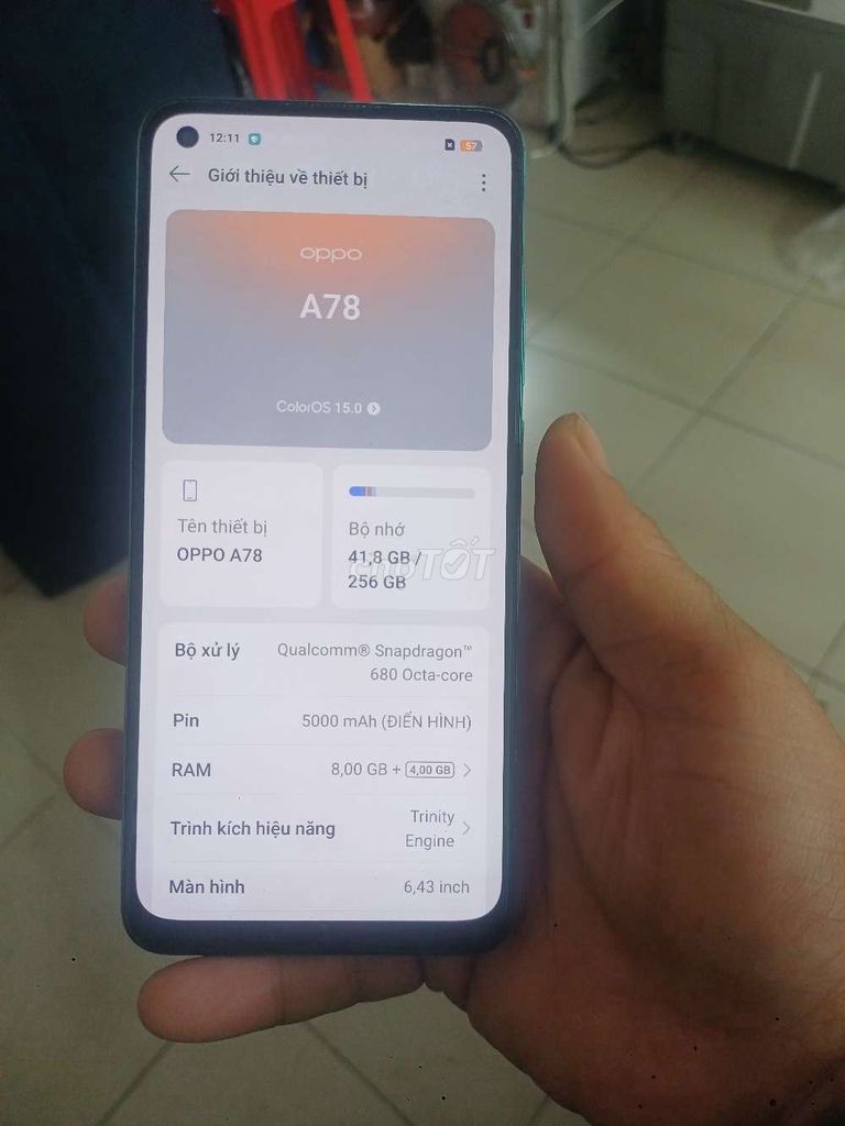 Oppo A78 8GB/256GB Xanh. Mua bán Điện thoại tại Thành phố Thủ Đức Tp Hồ Chí Minh được đăng bởi Tuân lương hình 1