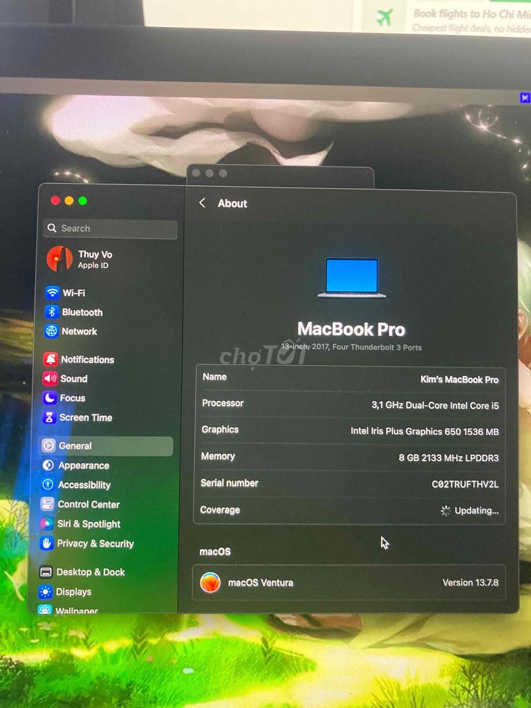 MacBook Pro i5/8GB/256GB - 2027 pin yếu. Mua bán Laptop tại Thành phố Thủ Đức Tp Hồ Chí Minh được đăng bởi vo thuy hình 1