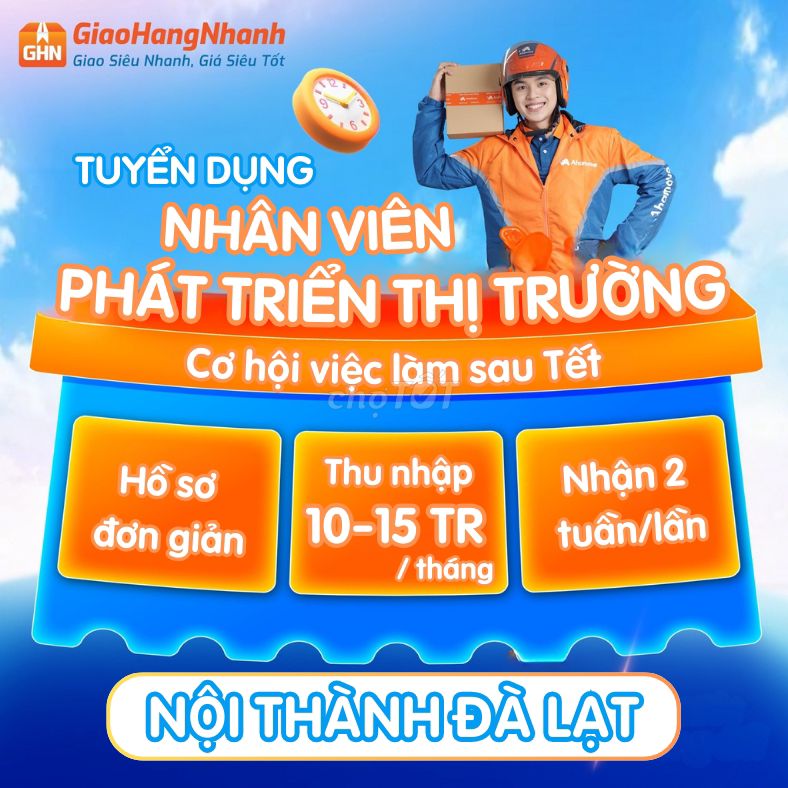 TUYỂN SHIPPER 10-15TR/TH_NHẬN VIỆC NGAY SAU TẾT