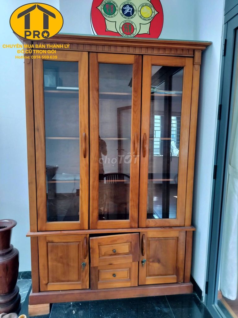 Tủ gỗ Nâu 135x38x210cm. Mua bán Tủ, kệ gia đình tại Quận Ngũ Hành Sơn Đà Nẵng được đăng bởi Đồ Cũ TTpro hình 1