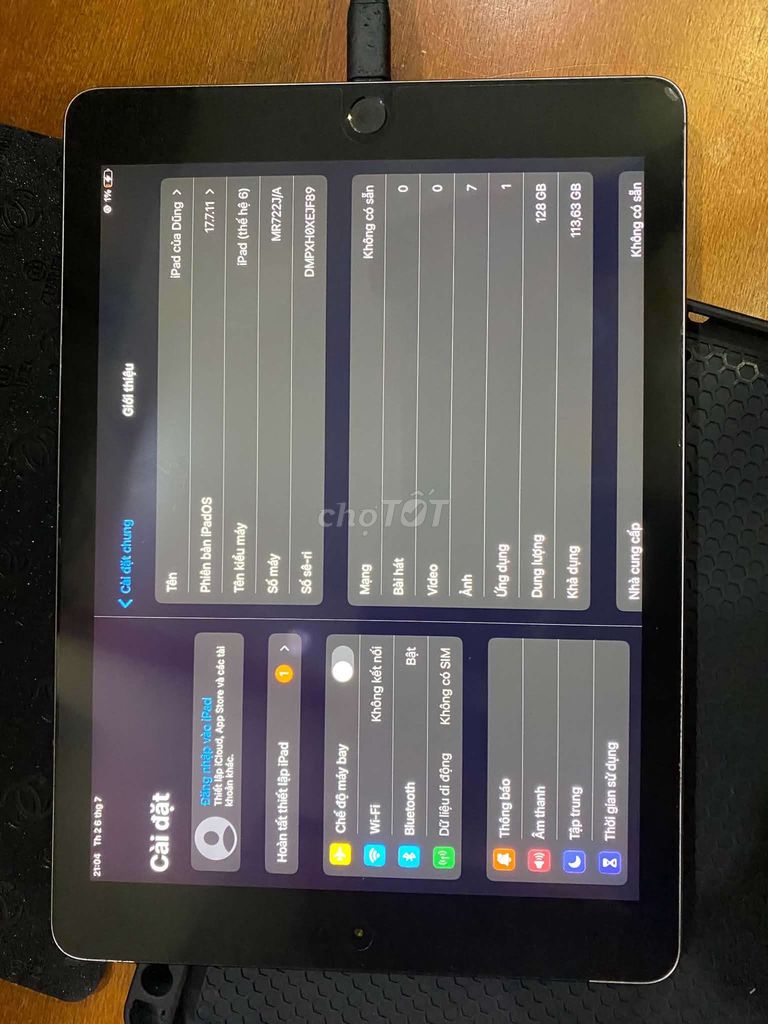 Apple iPad Gen 6 LTE 128GB Xám. Mua bán Máy tính bảng tại Quận 7 Tp Hồ Chí Minh được đăng bởi Vĩnh Phúc hình 1