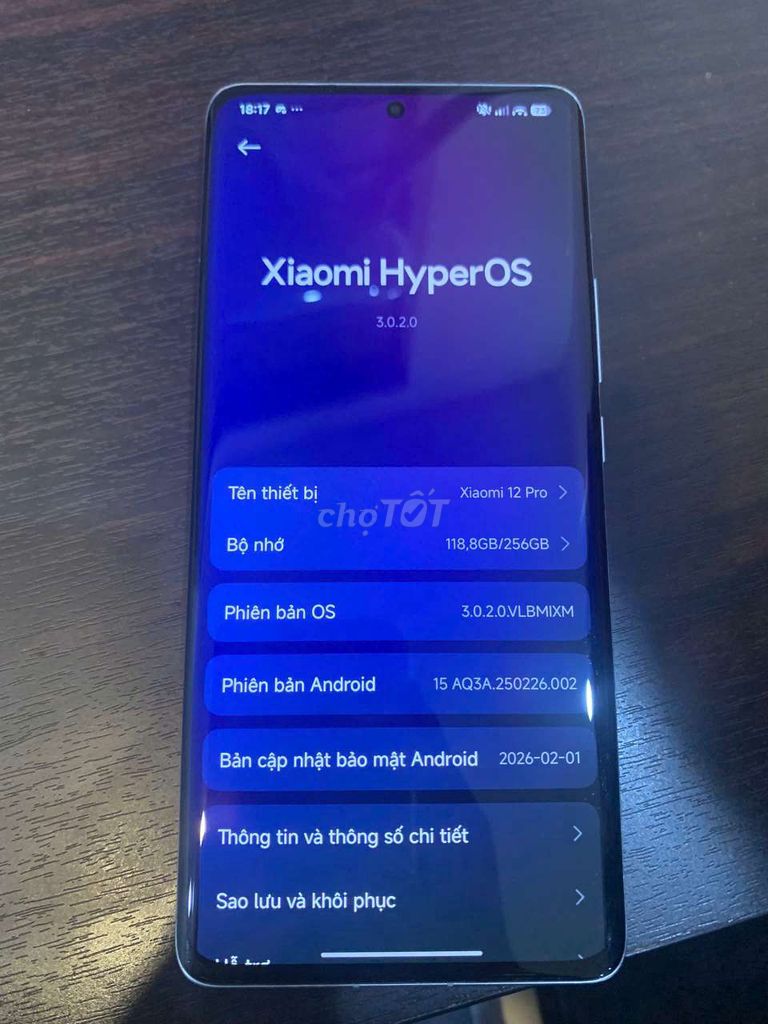 Xiaomi 12 Pro 256GB Trắng. Mua bán Điện thoại tại Quận Thanh Xuân Hà Nội được đăng bởi Phong Phanm hình 1
