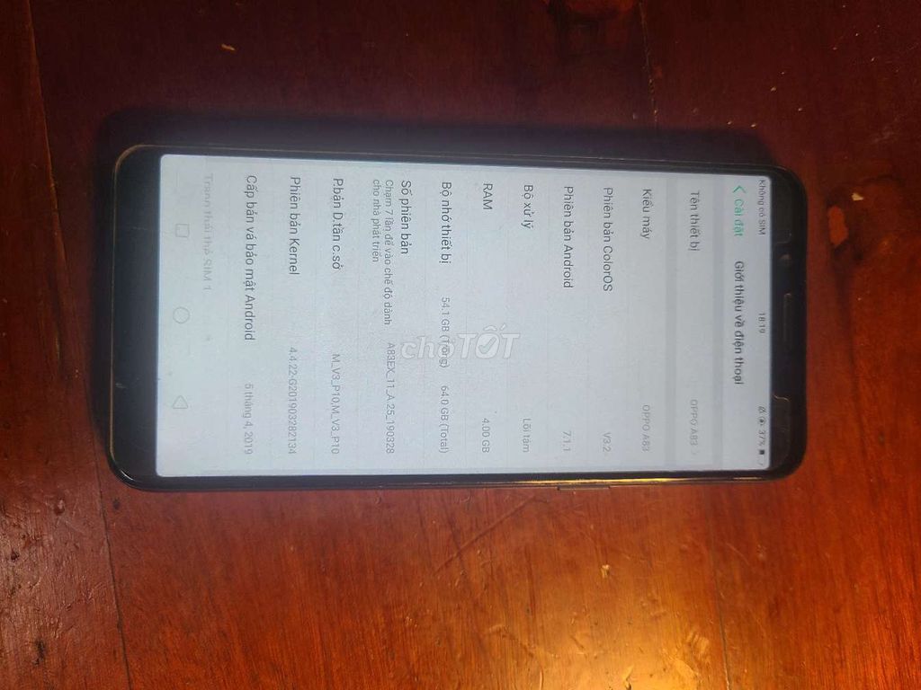 Oppo A83 4GB/64GB Đã qua sử dụng. Mua bán Điện thoại tại Quận Hà Đông Hà Nội được đăng bởi Trần Hưng hình 1