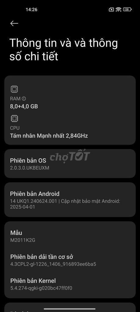 Xiaomi Mi 11 8GB. Mua bán Điện thoại tại Quận 10 Tp Hồ Chí Minh được đăng bởi Thongcasio hình 1