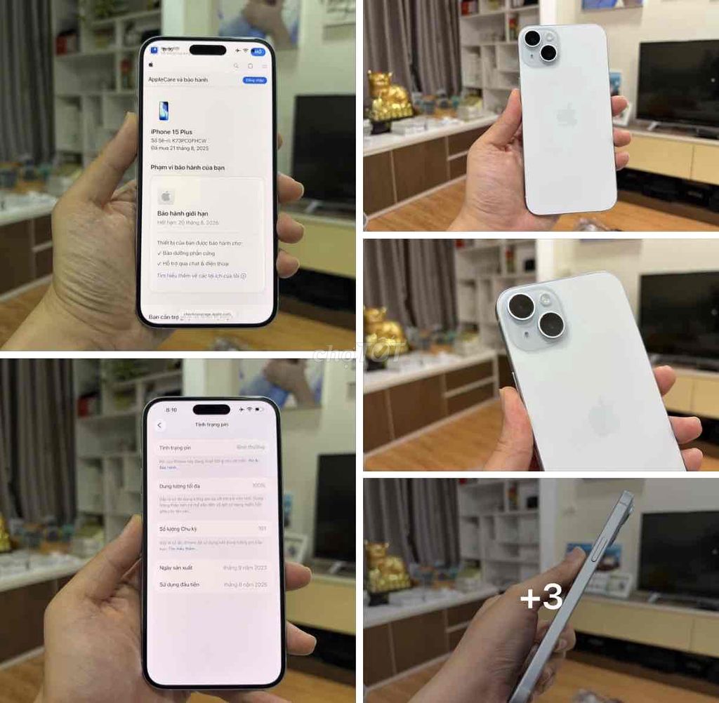 Apple iPhone 15 Plus 128GB Xanh APPLE 06/2026. Mua bán Điện thoại tại Quận Thanh Xuân Hà Nội được đăng bởi Nguyễn Huy Dũng hình 1