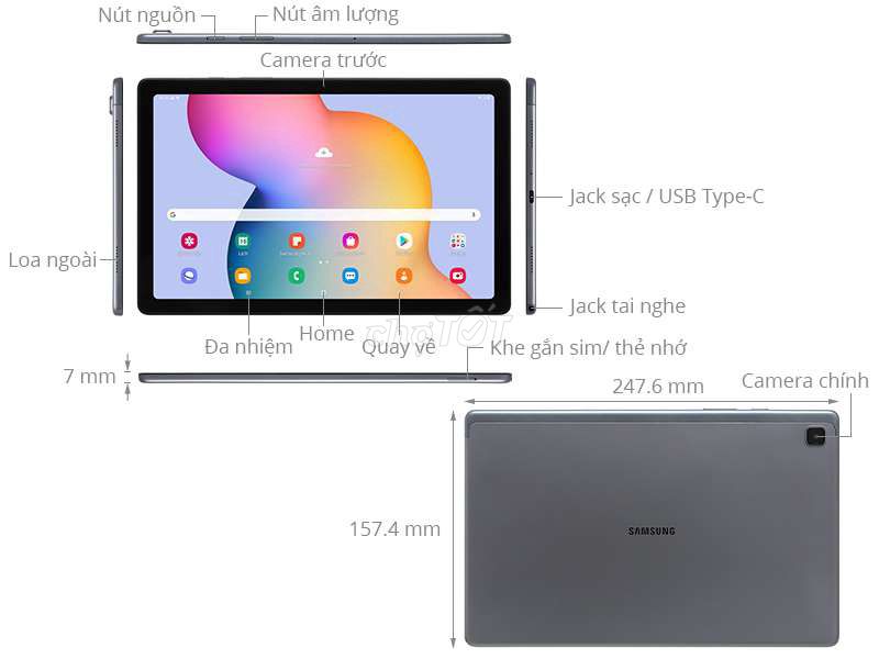 Samsung tab a7 64GB không cấn móp