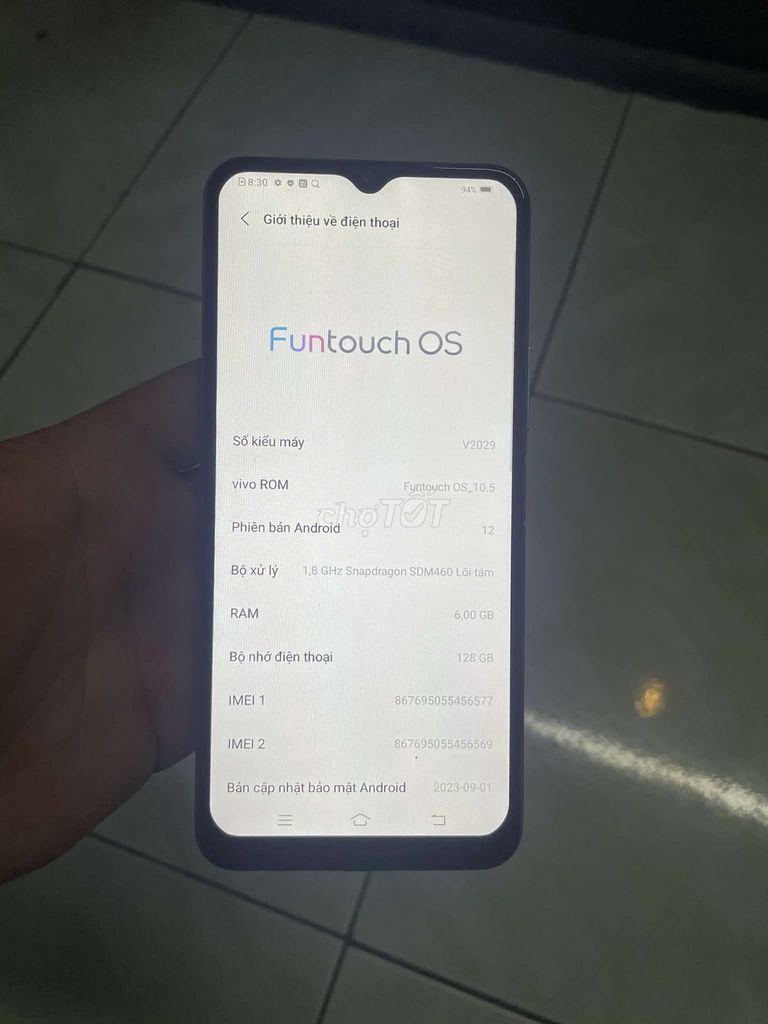 Vivo V2029 128GB Bạc. Mua bán Điện thoại tại Quận 12 Tp Hồ Chí Minh được đăng bởi Duy Lâm hình 1