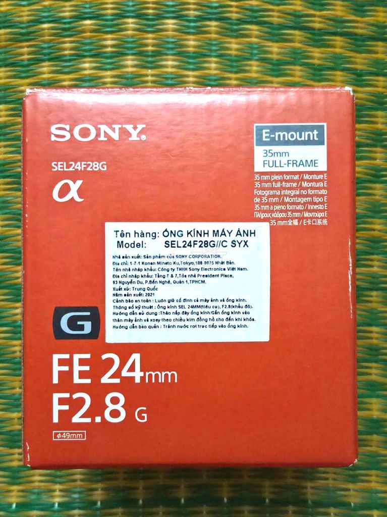 Ống kính Sony FE 24mm F2.8G Mới 99.99%. Mua bán Máy ảnh, Máy quay tại Huyện Bình Chánh Tp Hồ Chí Minh được đăng bởi Quang hình 1