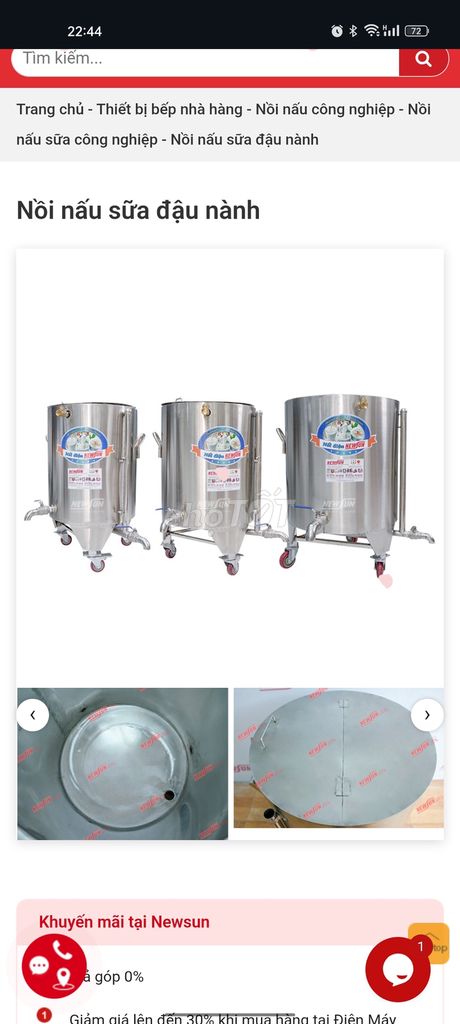 Nồi nấu sữa 80l