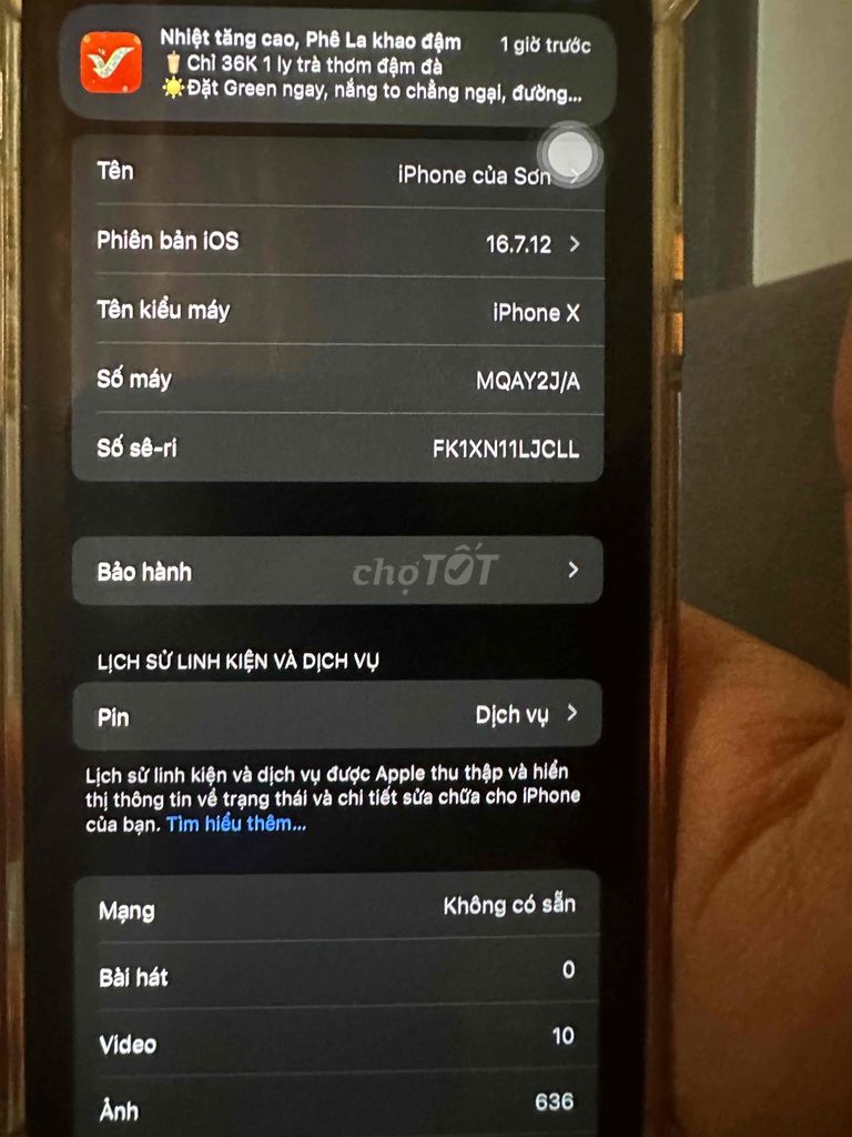 Apple iPhone X 64GB Trắng. Mua bán Điện thoại tại Quận Hà Đông Hà Nội được đăng bởi Sơn phạm hình 1