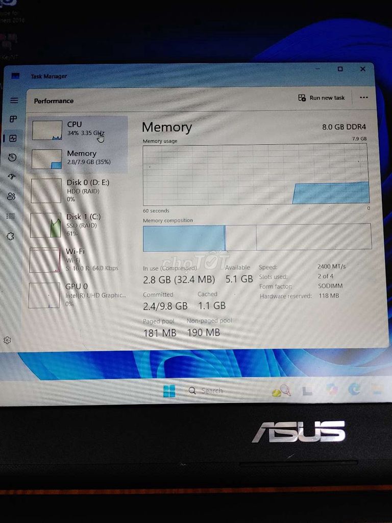 Asus VivoBook i5-8250u 15.6 inch 8GB/128GB+1TB . Mua bán Laptop tại Thành phố Đà Lạt Lâm Đồng được đăng bởi Phước hình 1