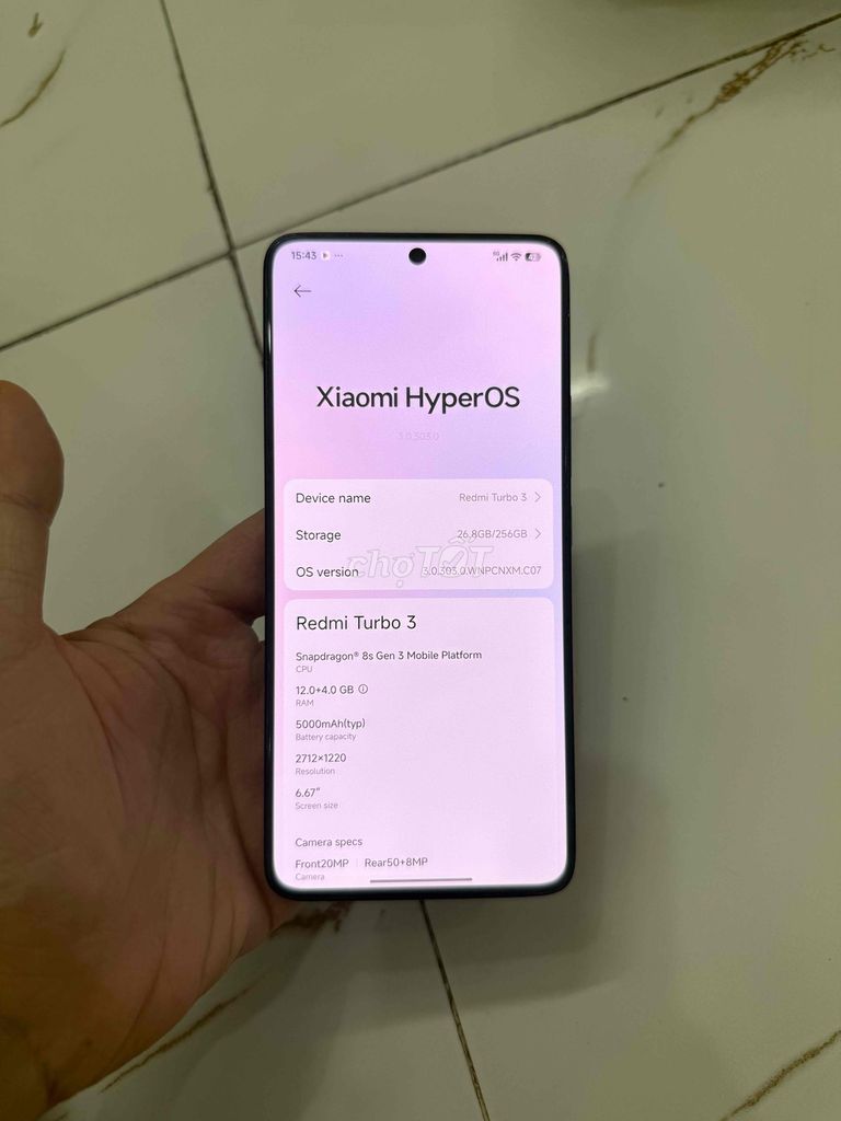 Xiaomi Redmi Turbo3 Snap8s gen3 Ram12/256 vỏ xấu. Mua bán Điện thoại tại Quận Hà Đông Hà Nội được đăng bởi Mạnh Mobile hình 1