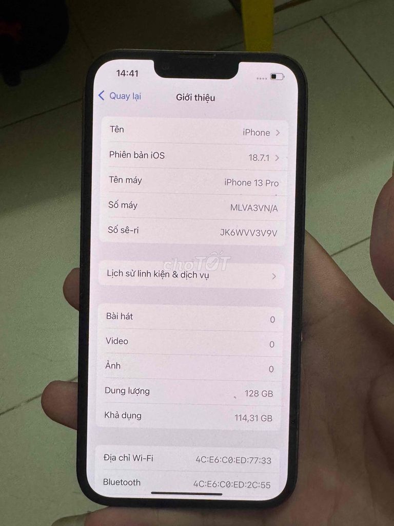 Apple iPhone 13 Pro 128GB Zin có xước. Mua bán Điện thoại tại Quận Bình Thạnh Tp Hồ Chí Minh được đăng bởi Cận táo chuẩn  hình 1