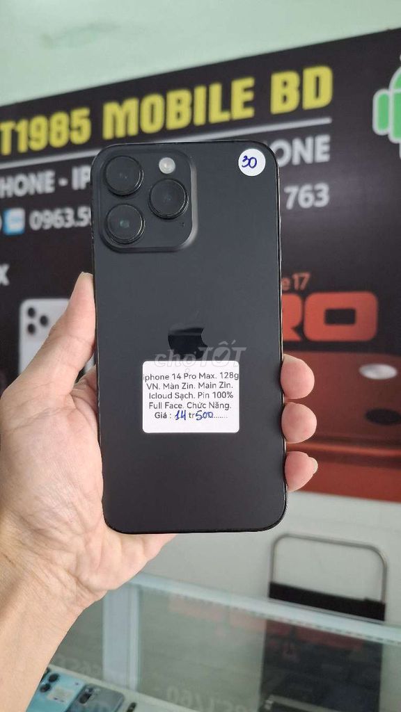 Apple iPhone 14 Pro Max 128GB Đen Đã sử dụng. Mua bán Điện thoại tại Thành phố Thủ Dầu Một Bình Dương được đăng bởi TTMobileBD hình 1