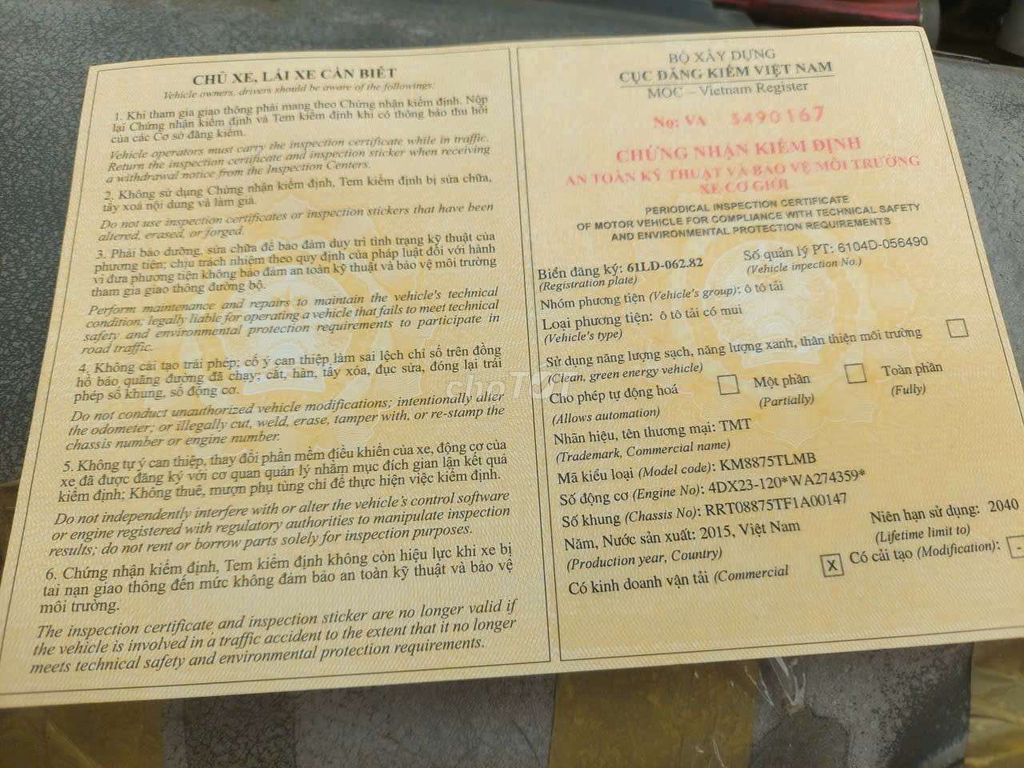 Bán gấp tmt 7.5 tấn đời 2015 thùng bạt 6m2. Mua bán Xe tải, xe ben tại Thành phố Thuận An Bình Dương được đăng bởi Xe tải Bình Dương hình 5