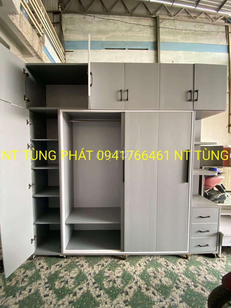 Tủ quần áo Nhựa Đài Loan Xám 2.4m. Mua bán Tủ, kệ gia đình tại Thành phố Long Xuyên An Giang được đăng bởi Nội Thất Long Xuyên  hình 1