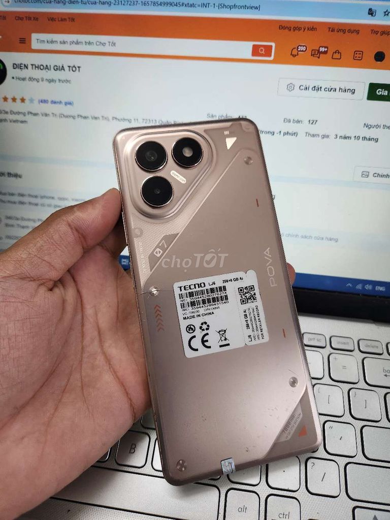 TECNO POVA 7 8GB/256GB PIN 7000 HELIO G100. Mua bán Điện thoại tại Quận Bình Thạnh Tp Hồ Chí Minh được đăng bởi Dân Mobile hình 1