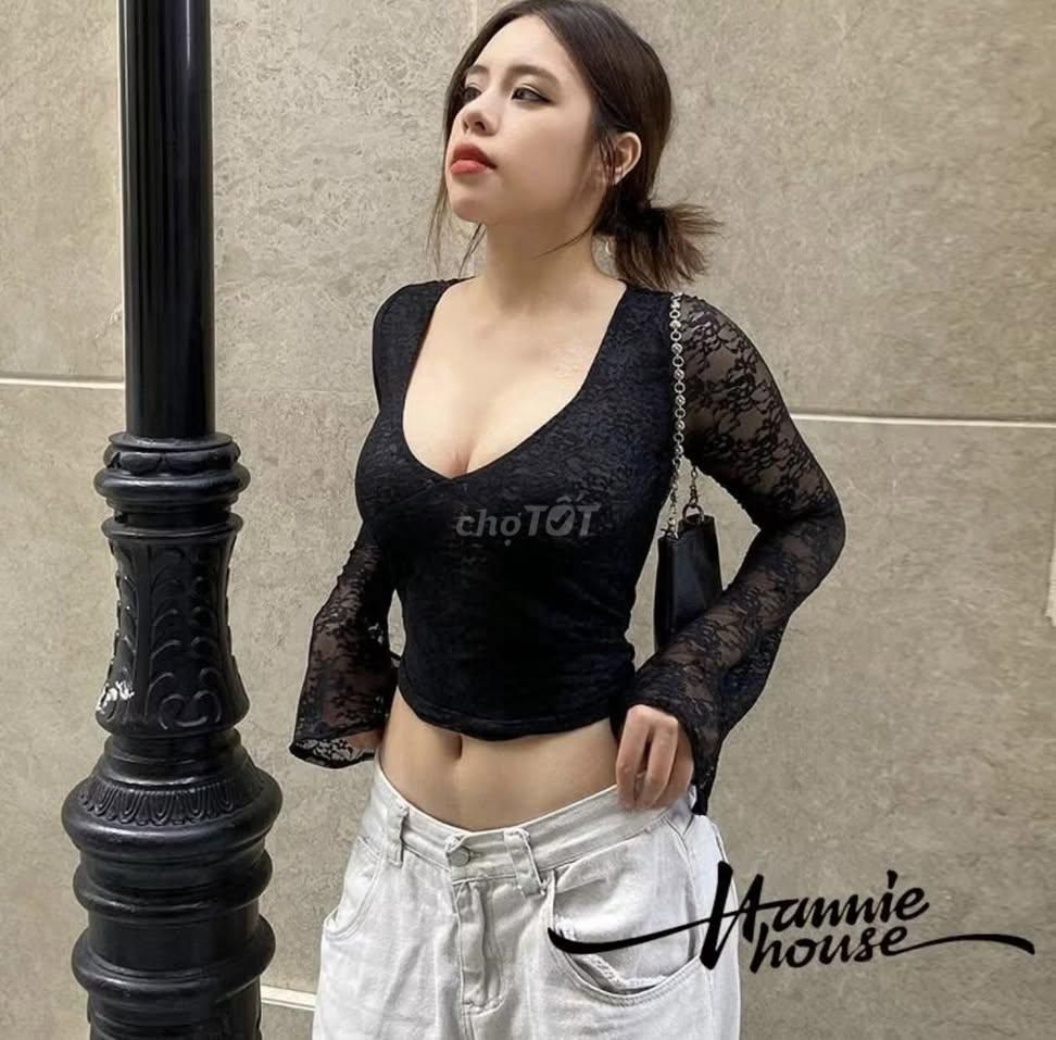 Áo ren nữ dài tay đen size S. Mua bán Quần áo tại Huyện Nhơn Trạch Đồng Nai được đăng bởi Linh Thuy hình 1