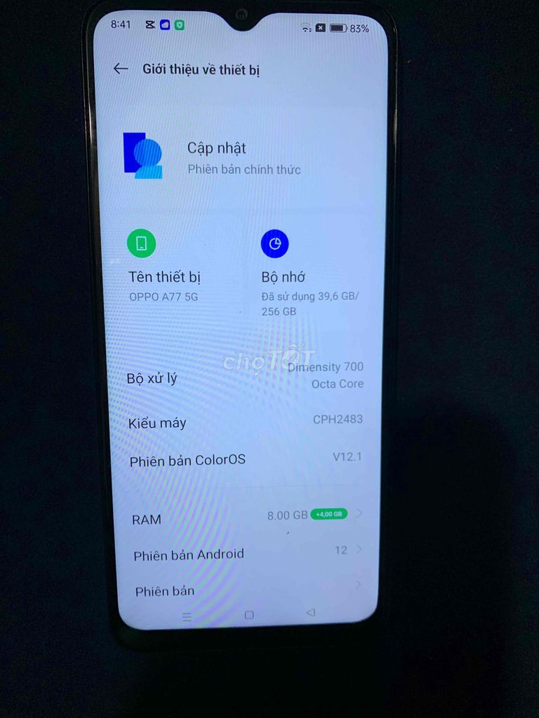 Oppo A77 5G 8/256GB màu Xanh. Mua bán Điện thoại tại Quận Bình Tân Tp Hồ Chí Minh được đăng bởi lê quốc chương hình 1