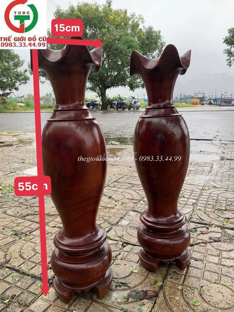 Lọ hoa gỗ nâu đỏ . Mua bán Cây cảnh, đồ trang trí tại Quận Sơn Trà Đà Nẵng được đăng bởi THANH LÝ MUA BÁN ĐỒ CŨ MỚI hình 1