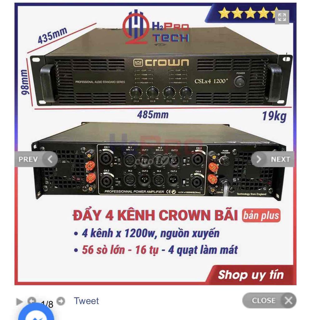 Cục đẩy Crown CSLx4 1200 Plus. Mua bán Tivi, Âm thanh tại Huyện Hóc Môn Tp Hồ Chí Minh được đăng bởi Trung hình 1