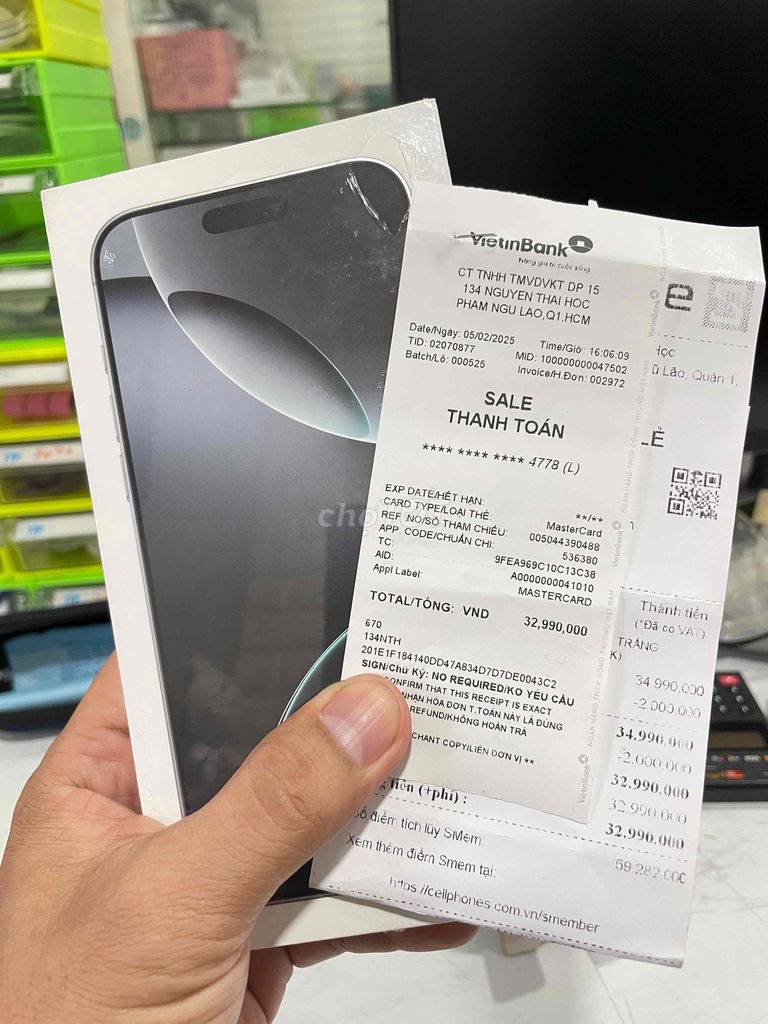 Iphone 16 Pro Max 256GB Titan Silver new chưa acti