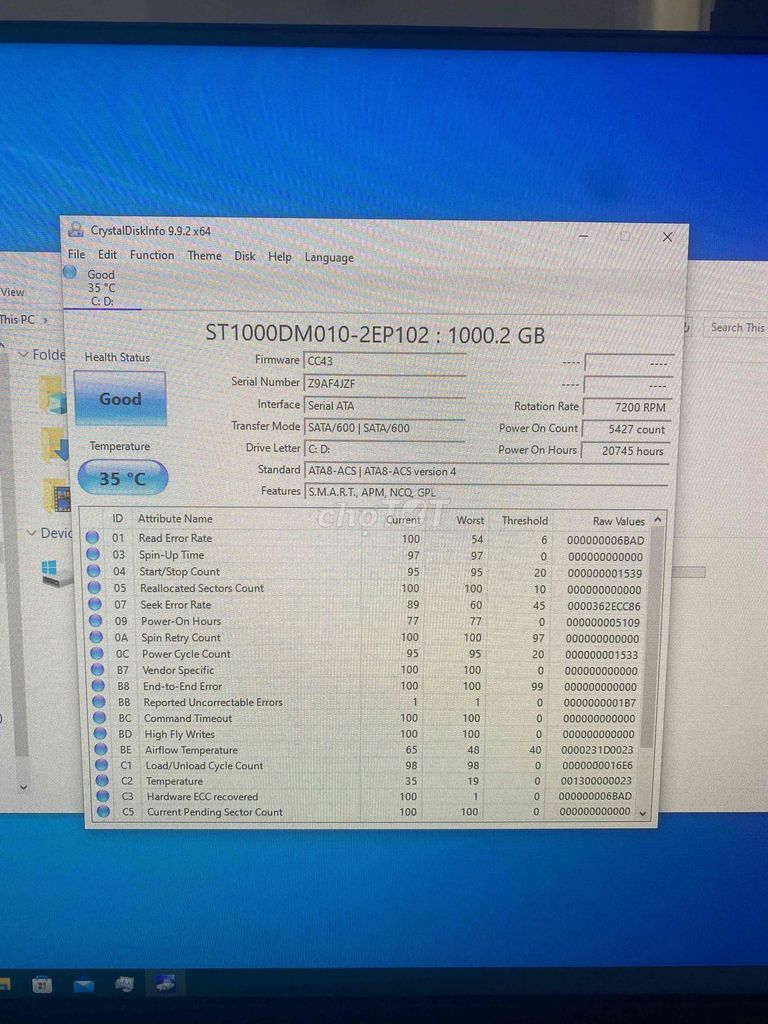 Ổ cứng HDD Seagate 1TB Good. Mua bán Linh kiện (RAM, Card...) tại Quận Phú Nhuận Tp Hồ Chí Minh được đăng bởi Hoang hình 1