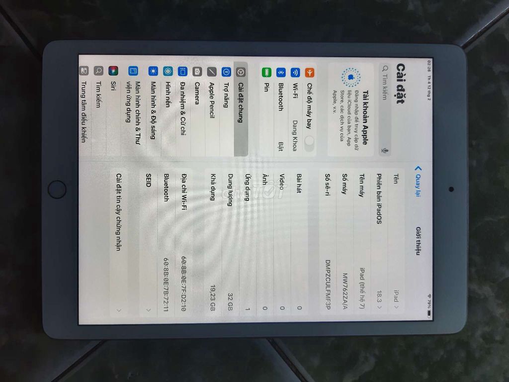 Ipad gen 7 32g icloud chính chủ