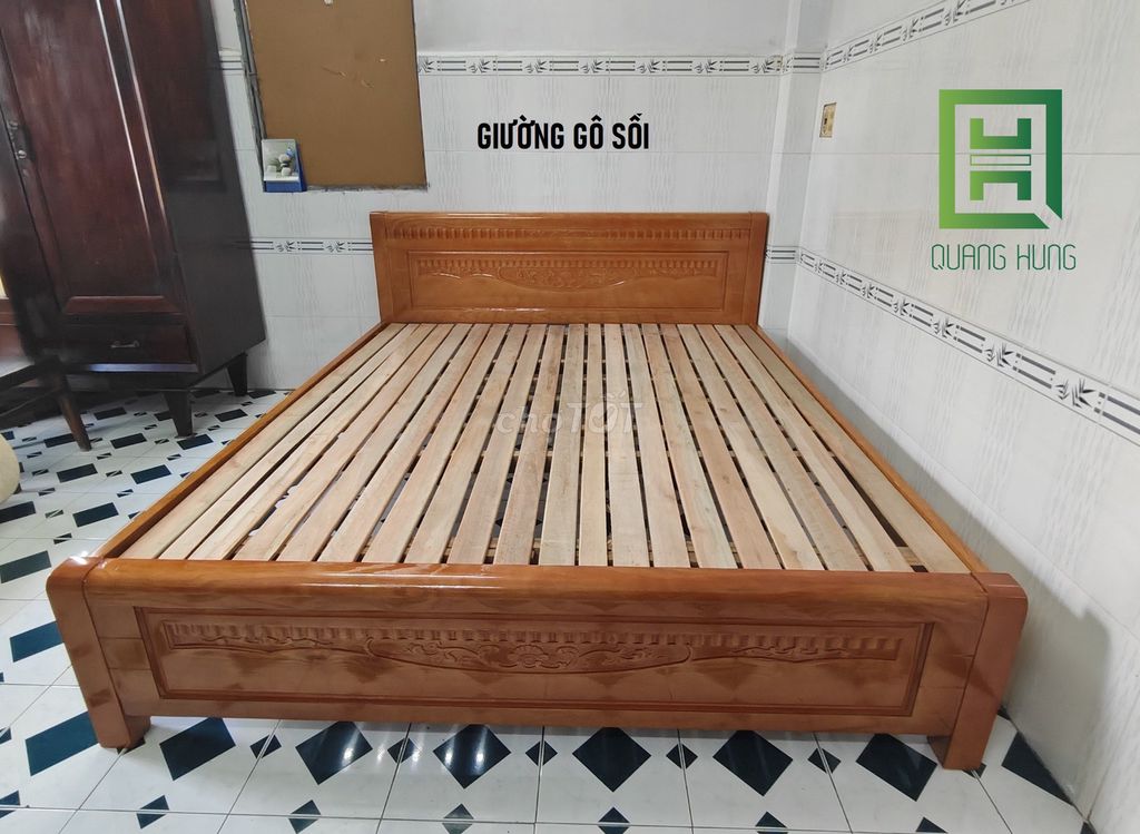 GIƯỜNG GỖ SỒI=GIƯỜNG GỖ_GIƯỜNG GỖ$GIƯỜNG GỖ SỒI$$$. Mua bán Giường, chăn ga gối nệm tại Thành phố Thủ Đức Tp Hồ Chí Minh được đăng bởi NỘI THẤT NHÀ XINH hình 1